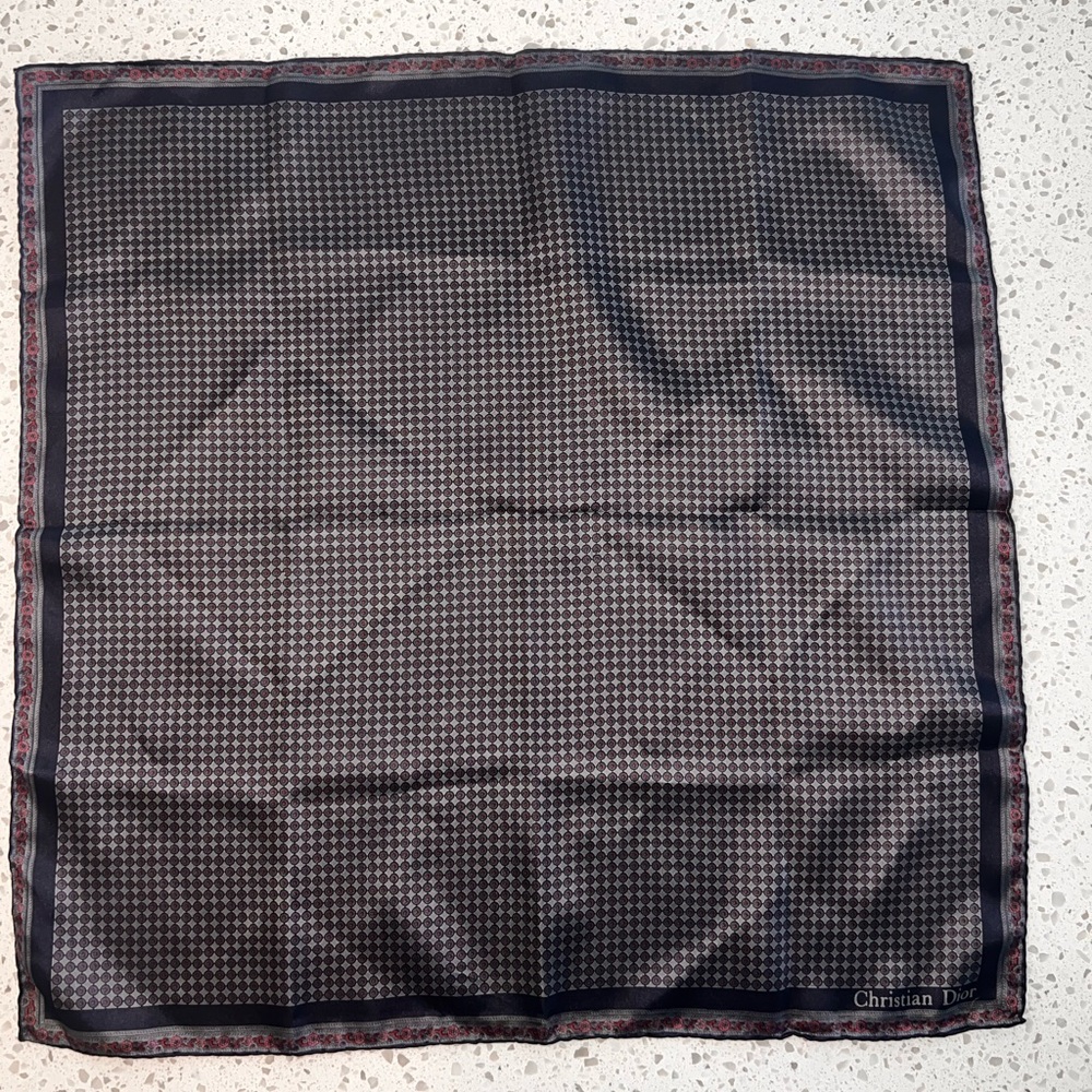Christian Dior unisex silk small scarf